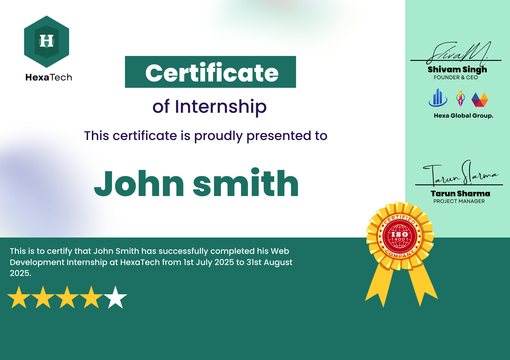 Certificate of Achievement